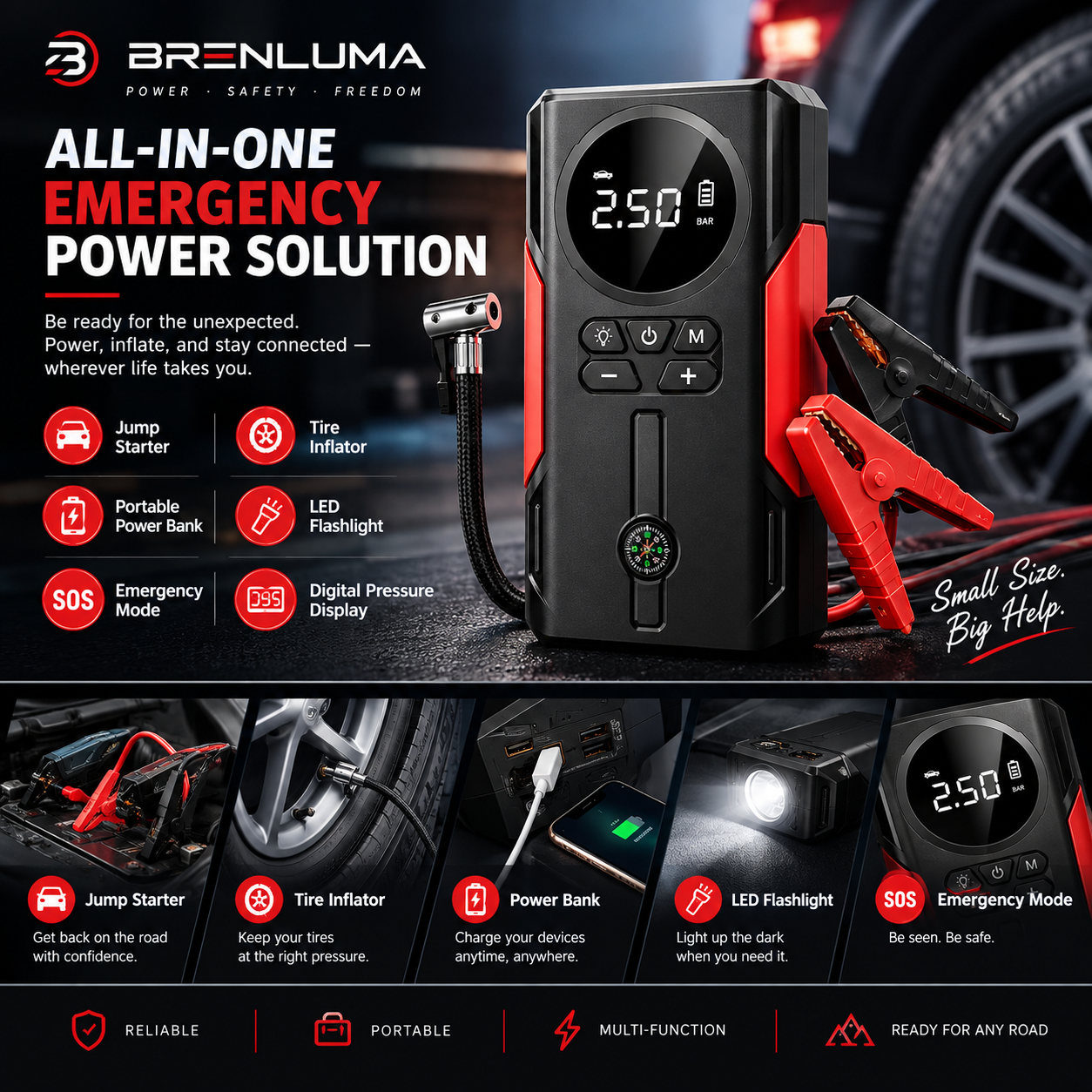 Brenluma 6-in-1 Roadside Power Station